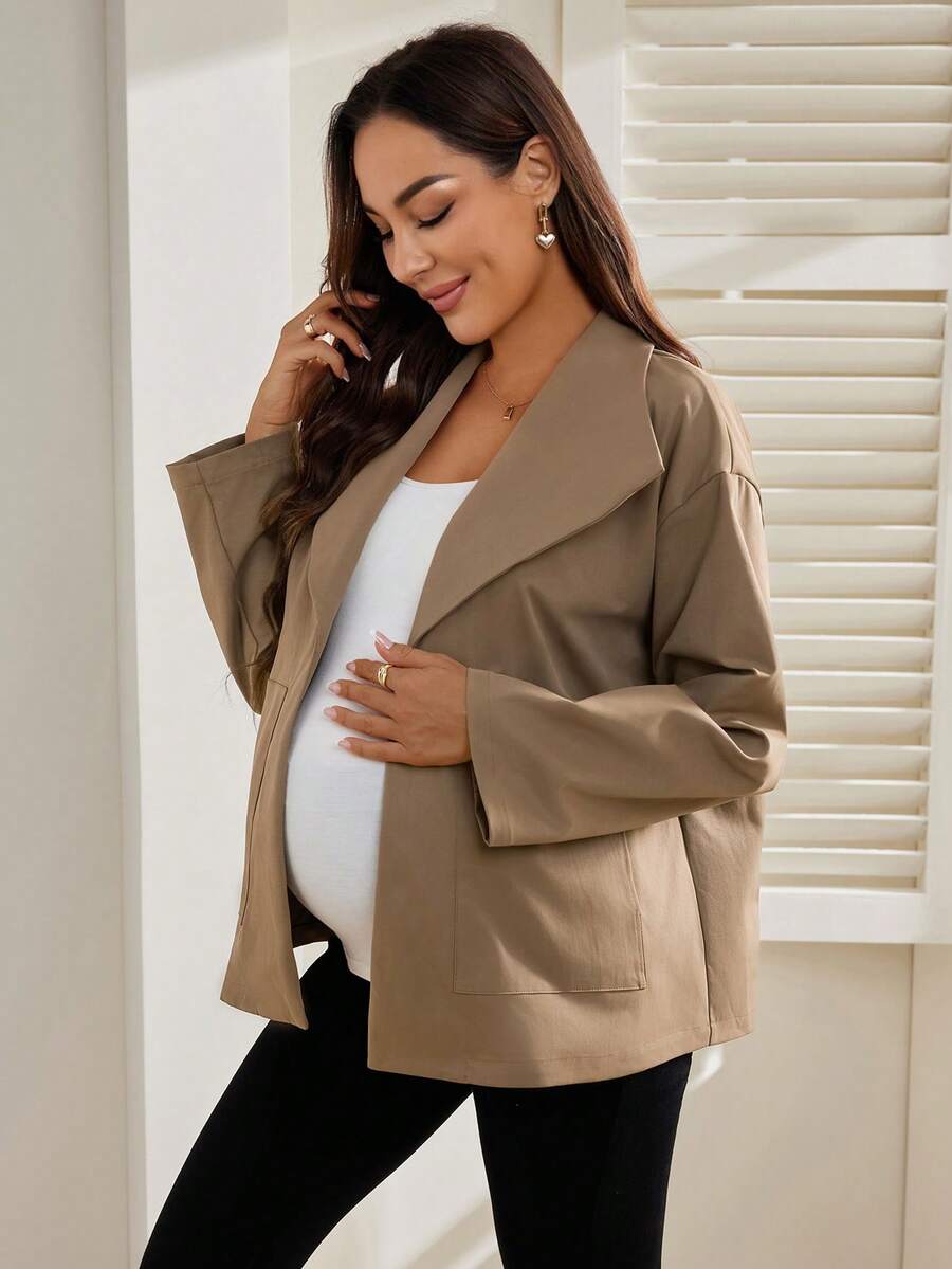 SHEIN Maternity Elegant Minimalist Fashion Coat