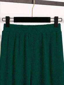 Franclia Women's Casual Solid Color Hoodie And Pants 2 Pieces Set, Autumn - Dark Green - View 3