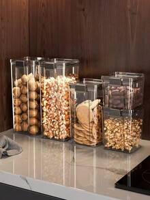 Tea Cans, Sealed Cans, Storage Bottles, Cereals, Storage Bottles, Transparent Plastic Food Cans, Dry Goods Storage, JarsClear Food Storage Jar - Clear - View 2