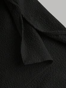 SHEIN Girlism Set da 3 pezzi per ragazze adolescenti: canotta bianca, pantaloncini casual e top con camicia - nero - Visualizzare 8