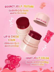 SHEGLAM Jelly-Licious 保濕唇彩和腮紅色調-Cheerio 4 色水潤腮紅棒持久色素兩用天然色素果凍質地面部彩妝 品牌 美容 化妝 化妝品 適合女性與女孩 完美搭配冬季 Y2K 時尚 流行 生日禮物 假期 派對準備就緒 最佳顏色