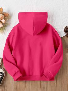 SHEIN Áo sweatshirt nữ tuổi teen phong cách thường ngày mùa thu/đông, sáng tạo, cá tính, tươi mới, in hình chiến binh kỵ binh cao cấp, thoải mái. - Màu Hồng Tươi - Xem 2