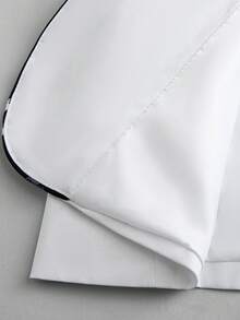 Manfinity Mode 男士千鸟格拼接长袖单排扣西装外套和裤子休闲西装套装男士白色两件套服装，Old Money - 白色 - 查看 6