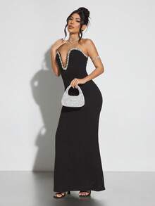 SHEIN SXY 女士手提包、晚装包、银色、时尚、奢华、钻石、闪亮，适合鸡尾酒会、派对、舞会、俱乐部、约会、生日、晚会、约会之夜、舞会 - 銀色 - 查看 8