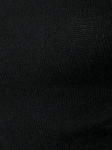 Aloruh 女士秋冬新款高领无袖紧身罗纹黑色背心毛衣，适合日常穿着 - 黑色 - 查看 7