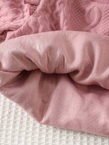 Cozy Pixies Toddler Girls' Ruffle Trim Solid Color Crew Neck Long Sleeve Pullover Sweatshirt, Comfortable Versatile Fashionable Casual Basic Style, Suitable For Indoor, Outdoor Leisure, Skiing, Back To School, Daily Wear, Sports, Play, Party, Festival, Halloween, Christmas, New Year, Valentine's Day, Multi-Occasion - Dusty Pink - View 6