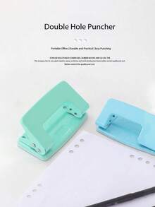 Joivida 1个金属双孔打孔器，马卡龙色，简易手动便携式双孔打孔器，学生学校和办公用品，活页书籍装订