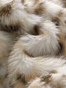 ROMWE Hippie Cute, Playful & Sweet Fawn Print Cropped Faux Fur Jacket - Multicolor - View 4