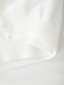 PrepCrw 1 szt. Elegancki sweter dla nastolatek w stylu college'u, w swobodnym, miejskim, białym kolorze Fair Isle, z długim rękawem i okrągłym dekoltem, odpowiedni na wyjścia, spotkania, powrót do szkoły, jesień/zima