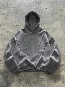 AXEPEAK Men's Casual Hoodie With Deconstructed Curved Paneling,Stretchy