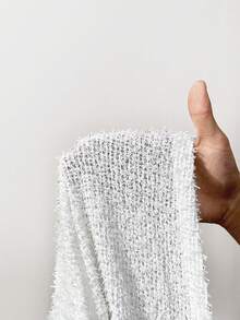 BamGleam Bộ đồ 2 món thường ngày, áo hoodie dài tay trễ vai màu trơn có khóa kéo và quần ống rộng cho nữ, mùa thu - trắng - Xem 8