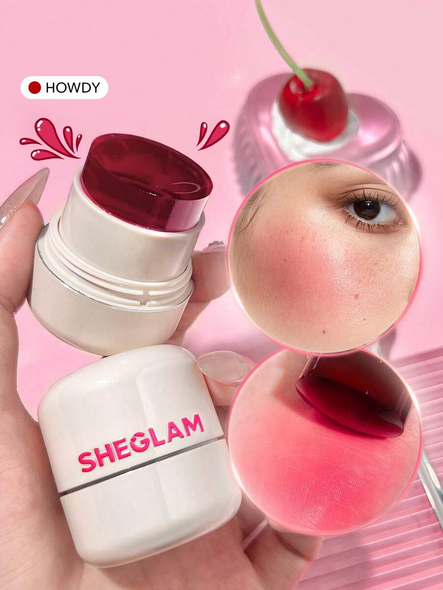 SHEGLAM Jelly-Licious Hydrating Lip & Blush Tint-Howdy, 4 Farben, WäSsriger Rouge-Stick, Lang Anhaltendes Pigment, Doppelt Verwendbar, NatüRliches Pigment, Gesichts-Make-Up Mit Gelee-Textur Rare Marke SchöNheit Make-Up Kosmetik FüR Damen MäDchen Perfekt FüR Herbst Winter Ideal FüR Y2K Schick Mode Geeignet FüR Geburtstag Weihnachten PräSent Party Fertig Beste Farbe