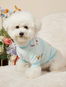 PETSIN Letter Pattern Fleece Cute Warm Sweatshirt, Autumn/Winter - Blue - View 5