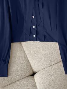 GlowEve 女士优雅通勤秋季衬衫 - 藍色 - 查看 5