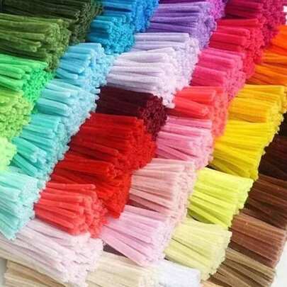 100 piezas Limpiapipas Suministros de Manualidades Tallos de Chenilla de Colores Variados Limpiapipas de Peluche Varillas Retorcidas con Alambre Tiras para el Cabello