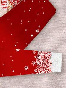 SHEIN Leap Crew 青少年女孩休闲圣诞快乐可爱驯鹿扎染雪花节日短袖圆领 T 恤和紧身裤睡衣套装 - 彩色 - 查看 6