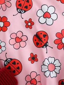 THE HAPPY LOOK Set de 2 piezas con jersey de cuello redondo de manga larga y pantalones de cintura elástica con estampado de mariquita para niña - Multicolor - Ver 7