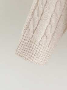 SHEIN 1 chiếc áo len dài tay thêu hoa cho bé gái, cổ tròn, kiểu dáng thoải mái, mặc hàng ngày, áo khoác cardigan mùa thu/đông cho bé gái, áo len cho bé gái, quần áo bé gái mùa thu và mùa đông, áo len cho bé gái - Nhiều màu - Xem 7