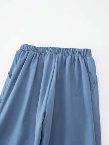 SHEIN Bộ vest nam mùa xuân/hè phong cách Hàn Quốc dáng ôm vừa vặn, gồm áo vest rộng bất đối xứng và quần ống đứng thường ngày, thích hợp cho đám cưới, tiệc tùng, tiếp khách, biểu diễn piano, tụ họp, sàn diễn thời trang, lễ rửa tội, công việc, sinh nhật, tốt nghiệp và nhiều dịp khác - Màu xanh bụi bặm - Xem 6