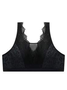 1件加大码蕾丝拼接无钢圈内衣文胸