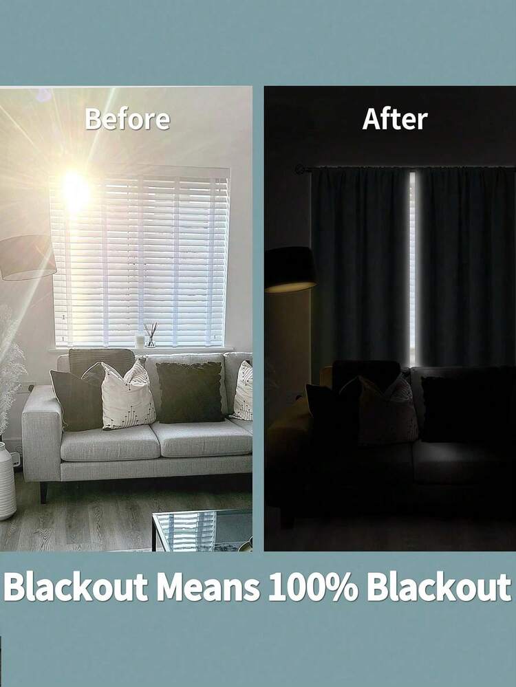 1pc Blackout Curtains, Thermal Insulated & UV Blocking Curtains For Living Room & Bedroom, Suitable For Darkening Rooms And Home Decor, Autumn/Winter - Green - View 6
