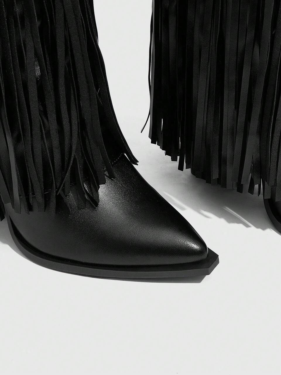 CUCCOO SZL Cuccoo Pointed Toe Thigh High Chunky Heel Tall Boots, Sexy Riding Boots For Women