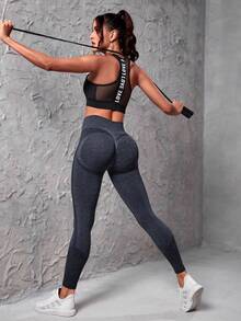 Powerista Yoga Leggings Seamless High Stretch Tummy Control Sports Tights