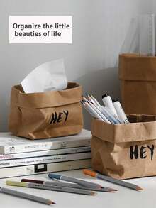 Madebyblanc 可洗牛皮纸袋：干花和绿色植物种植箱，面包和吐司的厚储物袋