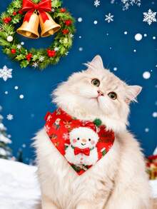 PETSIN 1 Piece Pet Christmas Scarf; Pet Christmas Collar; Pet Drooling Towel; Pet Accessories; Pet Supplies - Multicolor - View 4