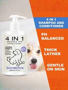 1Pc 4-In-1 Pet Shampoo And Conditioner With Lavender & Chamomile - Deep Cleans & Nourishes,Detangles Moisturizes Pet Hair - Suitable For All Pet Hair Types