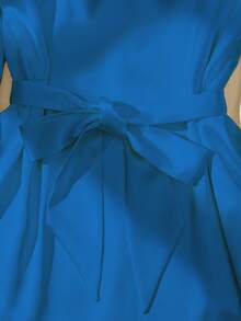 GlowEve Camisa de manga larga con botones delanteros y decoración de cadena metálica, color azul sólido, para otoño - azul real - Ver 4
