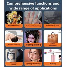 SHEIN Basic living 1PC/2PCS 便捷单动喷枪，0.3mm 喷嘴，带金属气瓶，家用高压雾化器配件，保湿雾化器，适用于模型制作、美甲、汽车喷漆、美容喷雾、DIY 工艺礼品 - 彩色 - 查看 4