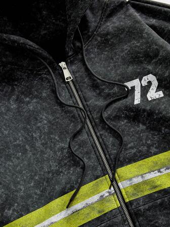 Street Life Men's Casual Contrast Color Striped Hoodie, Autumn/Winter