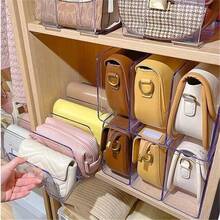 4PCS Clear Wardrobe Bag Storage Tote Purse Bag Divider Removable Cabinet Rack, Wardrobe Suitable For Bedroom Bathroom Office Practical Book Divider L Shape Storage Rack, Space Saving Storage Rack, Car Organizer Storage Bins Drawer Organizer, For Clothing Wardrobe Storage Closet Dividers Closet Dividers Sweater Sock Pants Jeans Underwear - transparent - View 5