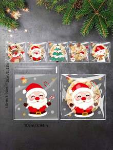 100 كيس معالجة عيد الميلاد - أكياس بلاستيكية قابلة للختم ذاتيًا ، للحلوى والبسكويت مع تصاميم كرتونية احتفالية لهدايا العطلات ، ديكور عيد الميلاد ، هدايا عيد الميلاد ، لوازم حفلات عيد الميلاد ، أكياس هدايا عيد الميلاد ، أكياس عيد الميلاد ، ملصقات عيد الميلاد ، عيد الميلاد ، ديكورات عيد الميلاد ، بيجامات عيد الميلاد ، هدايا عيد الميلاد ، ديكور عيد الميلاد - متعدد الألوان - مشاهدة 4