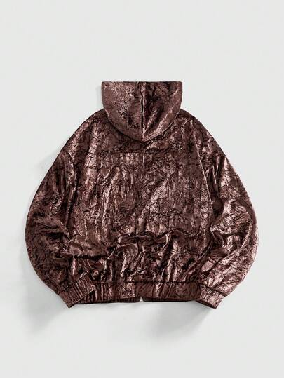 Street Life sweat-shirt à capuche plissé en velours pour hommes en automne