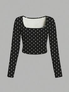 Sweetra Bộ 3 áo thun tay dài dáng ôm cỡ lớn in họa tiết da báo cho nữ mùa xuân - Đen và trắng - Xem 4