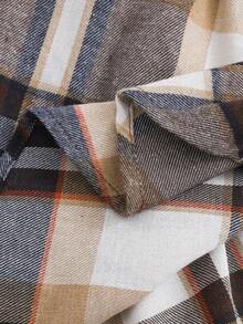 Emery Rose Kids Emery Rose Kids Tween Girl Solid Color Knit Polo Neck Casual T-Shirt & Woven Plaid Casua2 Piecesce Set - Black - View 7