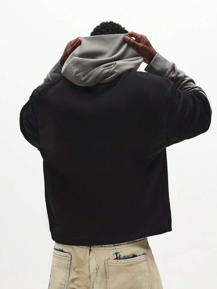 Pullover Hoodie With Chest Logo Print