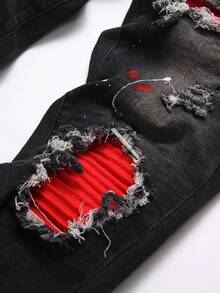 Manfinity LEGND 男士撞色休闲牛仔裤 - 灰色 - 查看 4