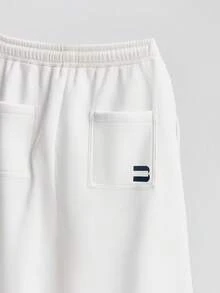 NEON BLANC Pantalones de chándal casuales de pierna ancha con cordón en la cintura y rayas para hombre - Blanco - Ver 5