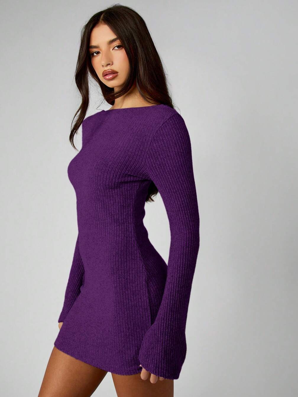 missguided long sleeve mini dress MISSGUIDED Textured Long Sleeve Bodycon Mini DressMISSGUIDED