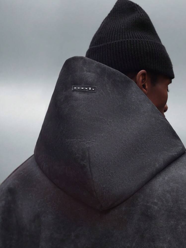 PLAYBOY X SUMWON Washed Effect Overhead Hoodie With Drawstring