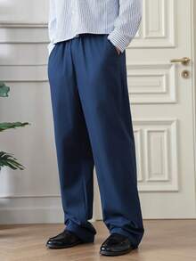 HUEFORM Pantalones casuales y versátiles de unicolor para hombres - Azul Marino - Ver 6