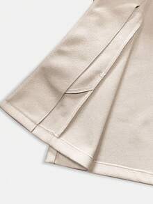 EMERY ROSE 1pc Women Casual Thick Collar Midi Jacket, Fall/Winter - Khaki - View 7