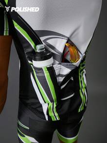 Manfinity Sport Polished 撞色插肩袖休闲拉链立领霓虹绿迷彩短裤套装