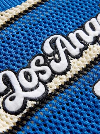 Street Life Pull tricoté à broderie bicolore, mode de rue