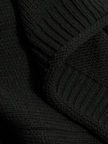 Áo khoác cardigan không tay thêu hoa cỡ lớn, thường ngày mùa thu - màu đen - Xem 3
