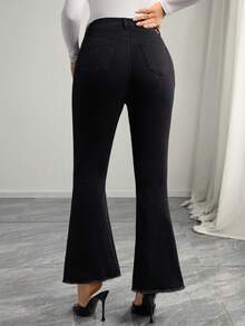 Momance Jeans casuales de unicolor para maternidad - Negro - Ver 2
