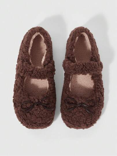 Kawaii Women's Brown Loafers, Closed Toe Mary Jane Flats, Bow Lace Lolita Shoes, Ballet Flats